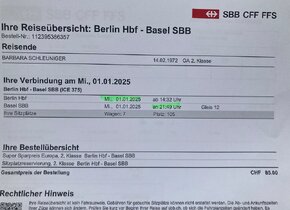 Bahnticket nach Berlin und zurück